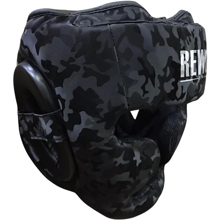 Захисний шолом REWON для боксу, MMA, кікбоксингу, тайського боксу, тхеквондо, з маскою для обличчя і носа, для тренувань та спарингів, чоловіки та жінки, розмір M, камуфляж