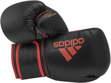 Боксерські рукавички adidas Hybrid 80 16oz чорні/червоні для боксу, кікбоксингу, ММА, тренувань і фітнесу, унісекс
