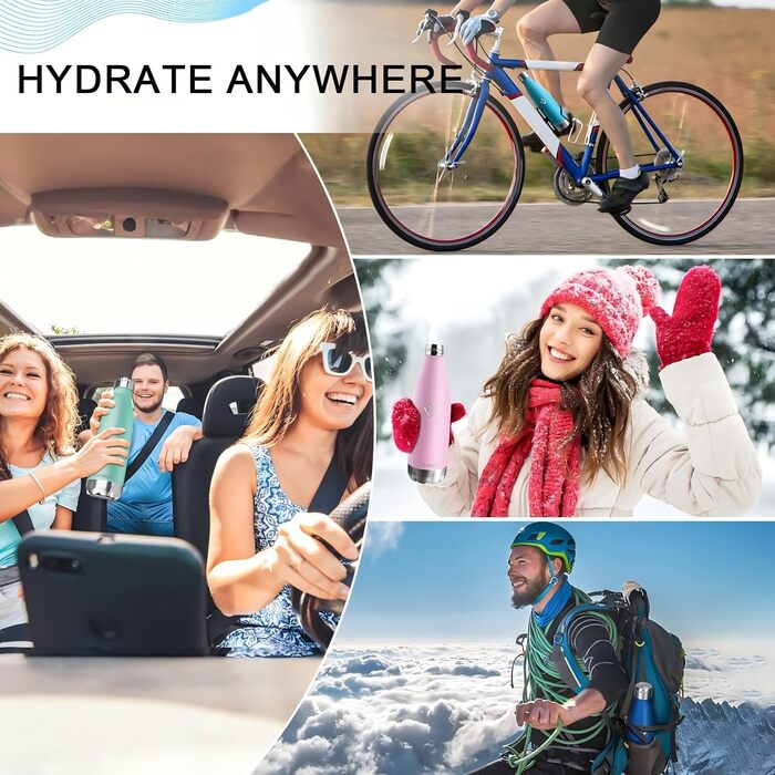 Термопляшка HoneyHolly 750 мл з нержавіючої сталі - спортивна, без BPA, для фітнесу, велоспорту, темно-фіолетова