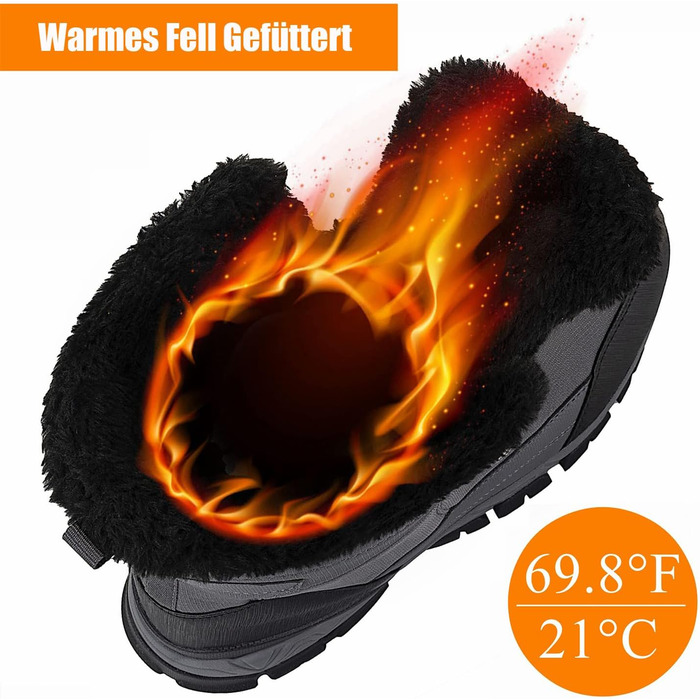 Чоботи зимові чоловічі SHULOOK, водонепроникні, теплі, для снігу, піших прогулянок, роботи, кемпінгу, 42 EU, сірі