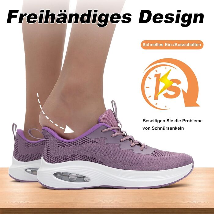 Жіночі кросівки ZYEN для широкої стопи: зручні, дихаючі, для занять спортом та бігу (41 EU, фіолетовий)
