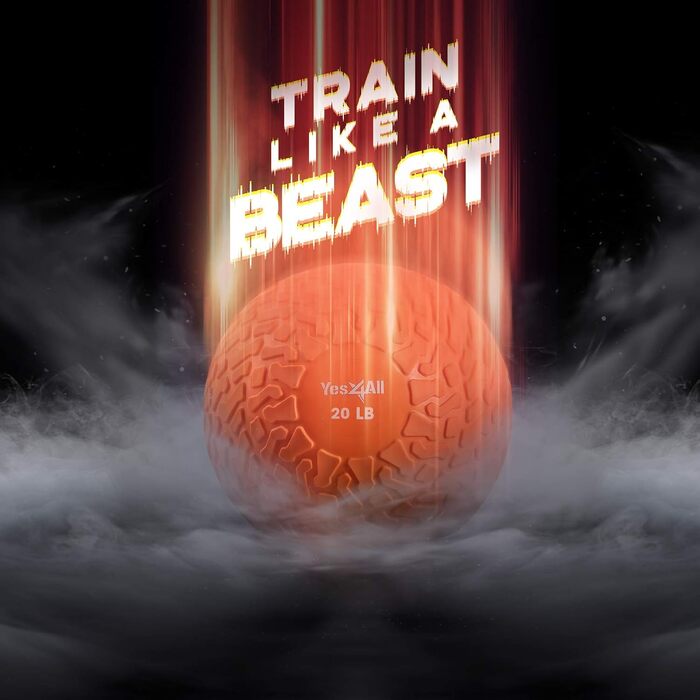 М'яч для ударів Yes4All Medizinball Slam Ball - 4.5-18 кг, чорний, синій, блакитний, помаранчевий, блискучий для силових тренувань та фітнесу