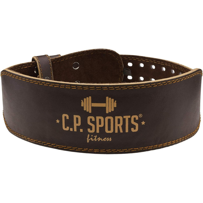 Шкіряний пояс для важкої атлетики C.P. Sports XXS-6XL, коричневий, універсальний, для бодібілдингу, пауерліфтингу, фітнесу, чоловічий та жіночий, з м'якою підкладкою