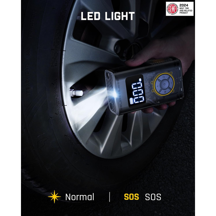 Електричний портативний компресор Fanttik X9 Pro 150 PSI з LED для авто, велосипедів, мотоциклів та м'ячів