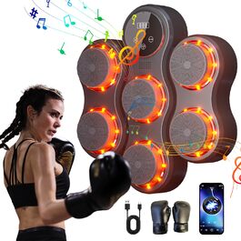 Музична машина Eznaobo для фітнесу: Bluetooth, 9 швидкостей, LED-дисплей, чорна