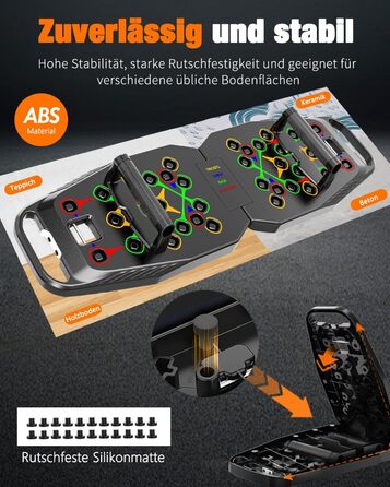 Дошка для віджимань 20 в 1, чорна, складана, багатофункціональна, для домашніх тренувань, фітнес-обладнання