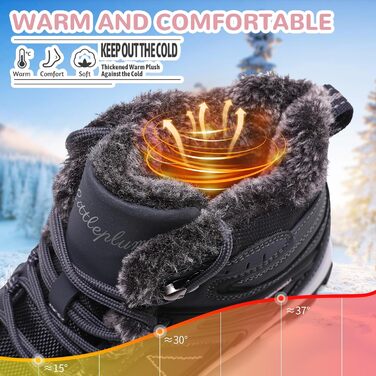 Зимові черевики ASHION для жінок: утеплені, водонепроникні, для ходьби та відпочинку на природі, розмір 36-42, колір: темно-синій