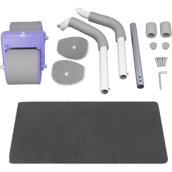 Автоматичний відскокучий ролик для пресу Asixxsix з підтримкою ліктів, ролик для пресу з автоматичним відскоком, фітнес-тренажер для пресу з наколінниками (фіолетовий)