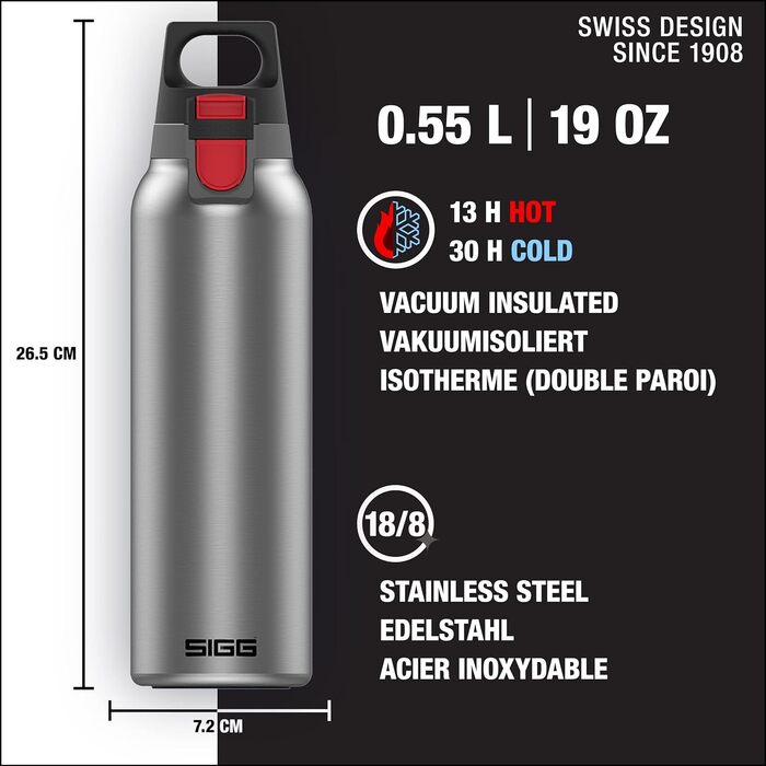 Термос-гуртка SIGG Hot & Cold One з ситечком для чаю, ізольована, не протікає, BPA-free, нержавіюча сталь 18/8, 0.3/0.5/0.55 л