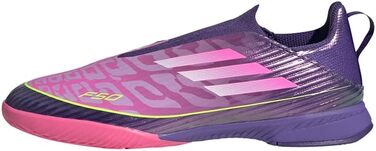 Дитячі футбольні бутси adidas F50 League без шнурівків для залу (33.5 EU, фіолетовий, білий, лимонний)