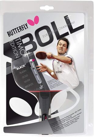 Ракетка для настільного тенісу Butterfly Timo Boll Black 85030: професійна ракетка для змагань з сертифікованою гумою Wakaba