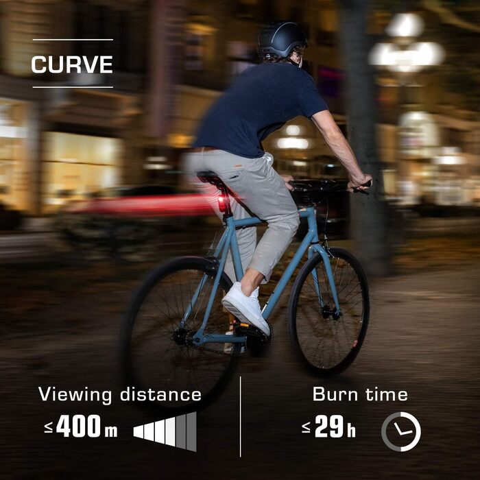 Велофара Sigma Aura 30 & Curve: комплект акумуляторних велоліхтарів | Без інструменту | Водостійкий | Сертифікований StVZO | Фари передня та задня