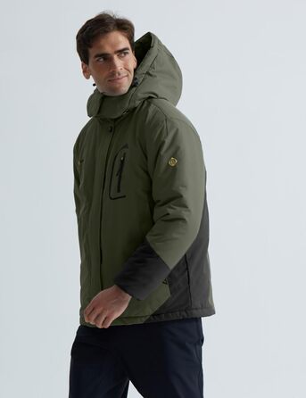 Чоловіча лижна куртка GEMYSE: водонепроникна, вітронепроникна, з підкладкою, для спорту, відпочинку, активного відпочинку на природі (армійний зелений, сірий, XXL)