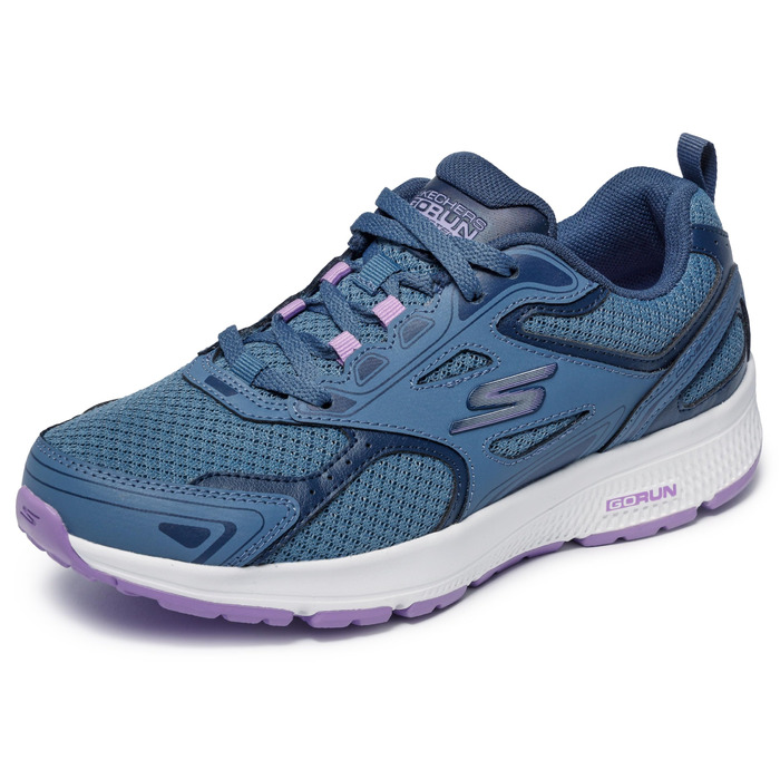 Кросівки жіночі Skechers Go Run Consistent сині шкіряні з фіолетовою окантовкою 36.5 EU
