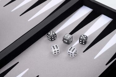 Набір для гри в шашки Engelhart Luxus 250506 - сірий, штучна шкіра, перламутрові фішки, 38 см