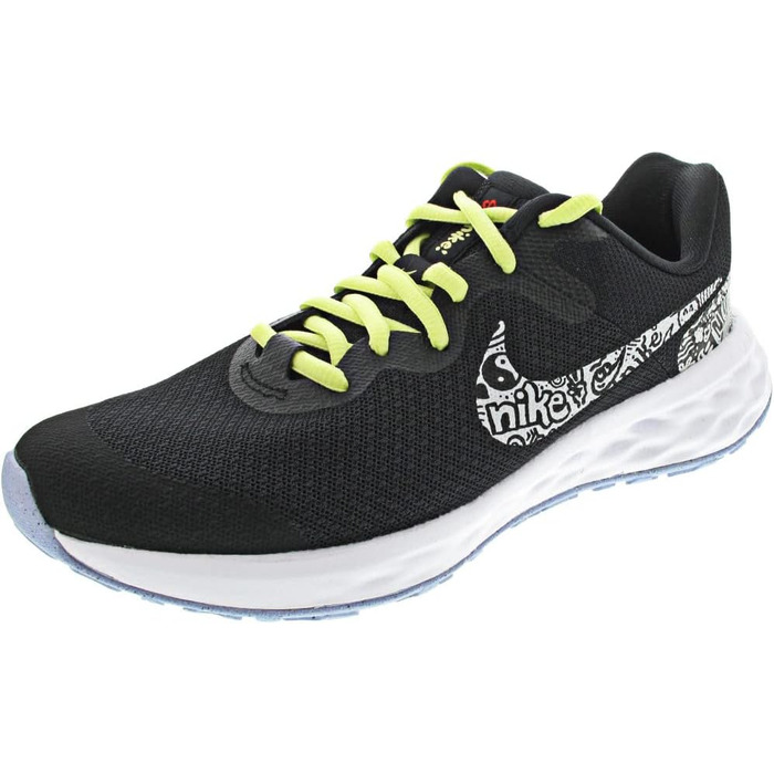 Дитячі кросівки Nike Revolution 6 NN JP, чорні/білі/лимонні, розмір 37.5 EU