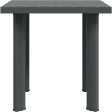 Садовий стіл vidaXL 101x68x72 см, пластиковий, чорний, з отвором для парасольки - для балкона та саду