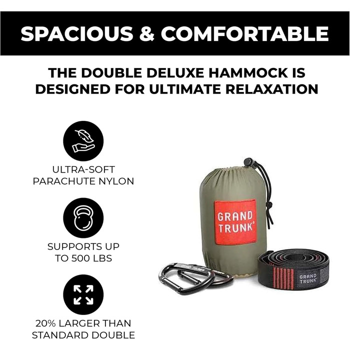 Гамак Grand Trunk Doppel-Fallschirm Nylon синьо-блакитний подвійний для відпочинку