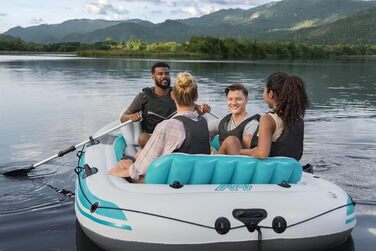 Надувний човен Bestway Hydro Force Adventure Elite X4 для 4 осіб, 315x165x41.5 см, з веслами та насосом
