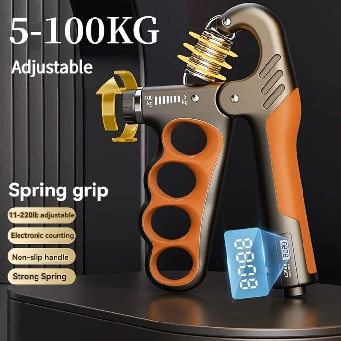 Набір для тренування рук (5 шт.) – з регульованим опором, підтримуючою ручкою для передпліччя, розтягувачем пальців, кільцем для хвата та м'ячиком для зняття стресу для спортсменів