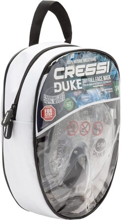 Маска для снорклінгу Cressi Duke Dry повнолицева з сухим трубкою, унісекс, чорна/червона, розмір M/L