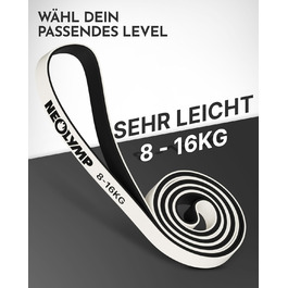 Резистентні гумки Neolymp з натурального латексу з електронною книгою для фітнесу - довгі гумки для силових тренувань, фітнес-гумки, гумки для підтягувань (дуже легкі | 8-16 кг)