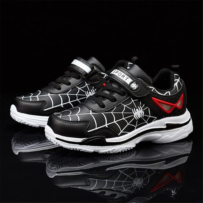 Дитячі кросівки Kinder Spinne: спортивні, для бігу та баскетболу, розмір 27-39 EU, чорний колір