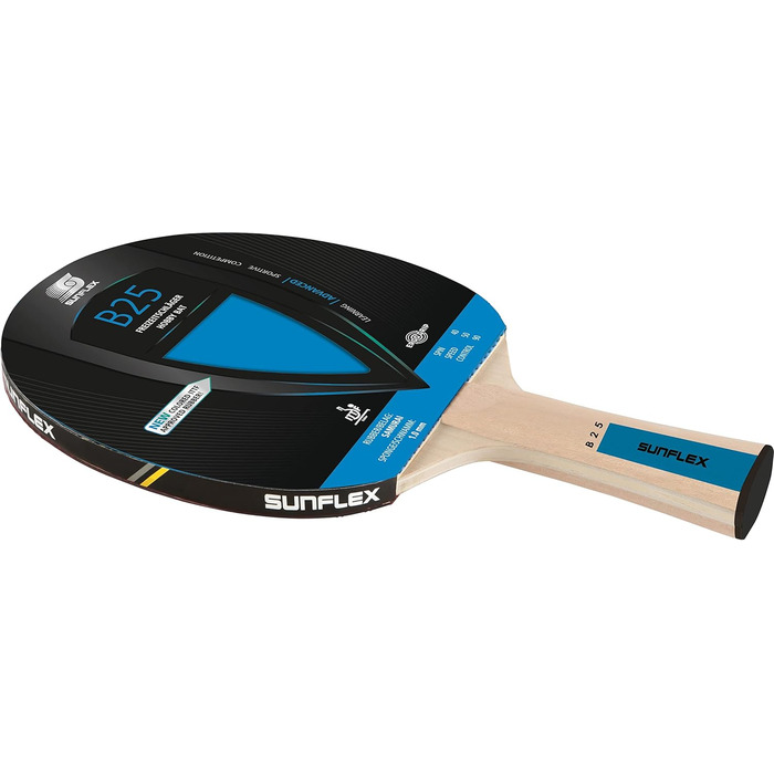Sunflex Color COMP B25 ракетка для настільного тенісу, ITTF, синя, для початківців, легка, з конкавною ручкою