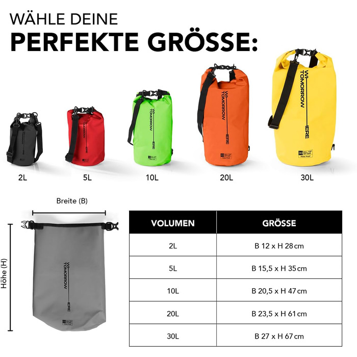 Водонепроникний рюкзак Dry Bag | Сумка-мішок Dry Bag | 2L, 5L, 10L, 20L | Для човнів, каяків, риболовлі та кемпінгу (Вертикальний, Рожевий)