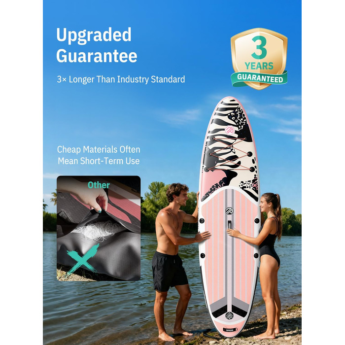 Надувне SUP-борд Niphean Stand Up Paddle Board з сидінням та аксесуарами, 320см, 200кг, для 2 осіб, StabilTrac-Fin