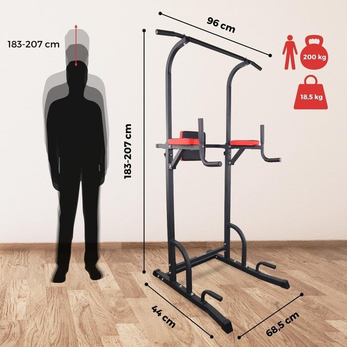 Мультифункціональна силова станція Mobiclinic MultiFit, турнік-бруси, до 200 кг, регульована висота і спинка, для дому, європейський бренд