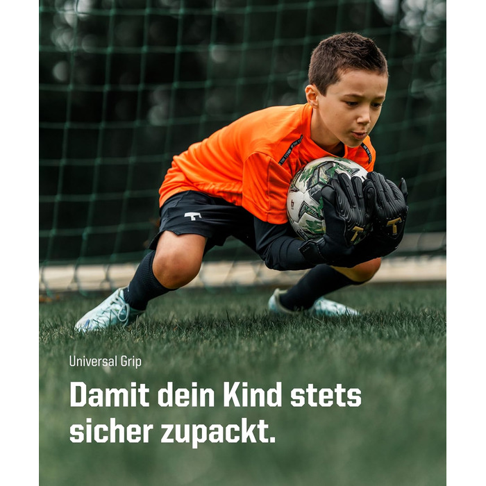 Воротарські рукавички T1TAN Rebel Junior для дітей 4-6 років, чорно-білі, розмір 4 (5-6 років)