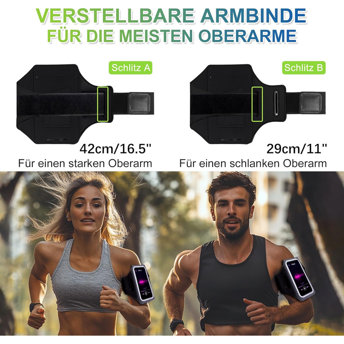 Спортивний браслет EOTW для телефону та AirPods: зручна фіксація на руці, сумісний з iPhone, Galaxy та MP3-плеєрами (5.5'-6.0')