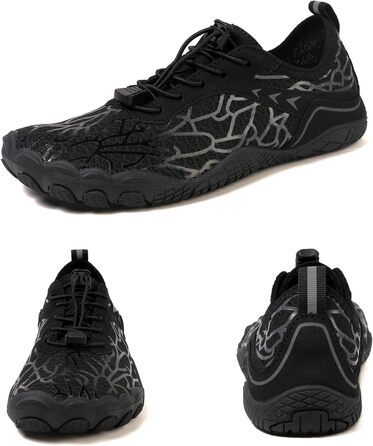 Жіночі босижні тапки, водяні черевики з п'ятипалою підошвою, антиковзаюча поверхня, швидковисихаюча дренажна система, легкі босижні черевики для багатоцільових активностей, біло-блакитні, розміри 36-47 EU (чорно-сірі 811, 41 EU)