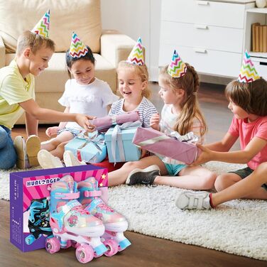 Дитячі ролики Kinder - регульовані, рожеві, для дівчаток та хлопчиків, 4 розміри, для початківців, для залу та вулиці (36-40 EU)