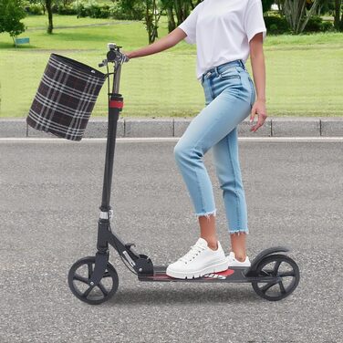 Міський складний трюковий самокат T-Style з кошиком та дисковим гальмом, 210 мм колеса, для дорослих