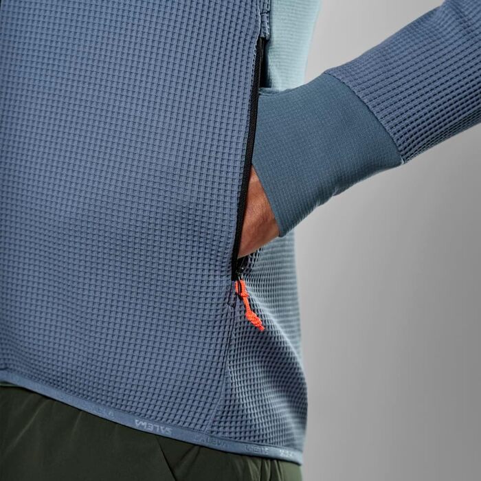 Чоловіча флісова куртка Salewa Puez Waffle Hybrid Polarlite з капюшоном, java blue, розмір S