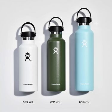 Термобутилка HYDRO FLASK 709 мл з нержавіючої сталі, ізольована спортивна пляшка для води з герметичною кришкою, ремінцем, маленьким горлом, індиго, підходить для посудомийної машини