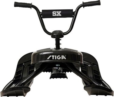 Санки STIGA Snowracer Curve SX з BMX-рулем, сталевою рамою, гальмом і тросом, керовані, для дітей від 7 років і дорослих, до 90 кг, чорні