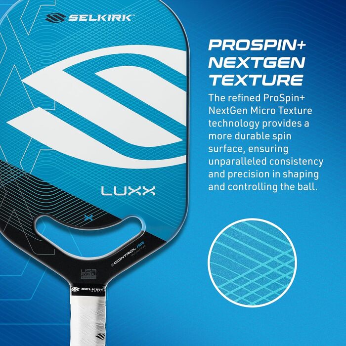 Падл для піклболу Selkirk LUXX Control, вуглецеве волокно, поліпропіленовий X7-ядро, для максимальної потужності та контролю