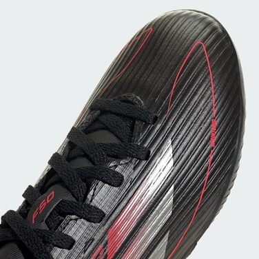 Дитячі футбольні бутси adidas F50 League для гри на траві, чорно-металево-червоні, розмір 33 EU