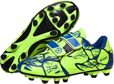 Дитячі футбольні бутси Kinder - унісекс, зелені, розмір 37 EU, з кріпленням на липучку для тренувань та гри на вулиці