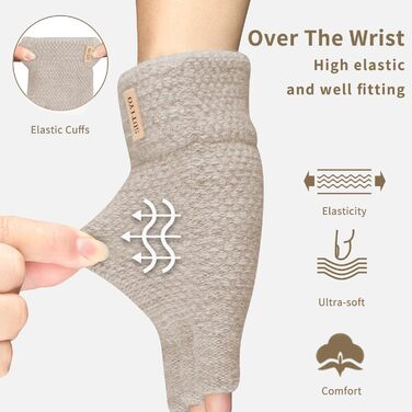 Рукавички без пальців SUTIYO для чоловіків та жінок, кашемірове в'язання, теплі, для водіння, їзди на велосипеді, спорту (бежеві)