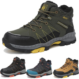 Зимові чоботи ASTERO для хлопчиків 31-38, снігоступи, дитячі черевики для походів з металевими шипами, утеплені, нековзні (A Grün, 31 EU)