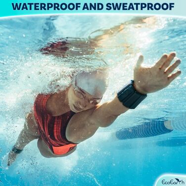 Набір вагів для зап'ястя та кісточки EcoEarth (2 шт., 450 г) - регульовані фітнес-стрічки, чорний колір