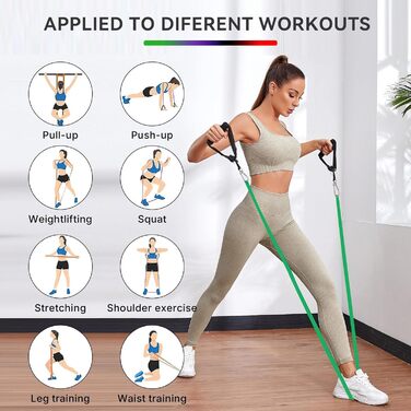 Набір еластичних стрічок RUBEHOOW для фітнесу та йоги (15-120 lbs)