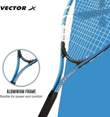 Ракетка для тенісу Vector X VXT-520 (графіт, 23 дюйми, синя) - легка, з амортизацією
