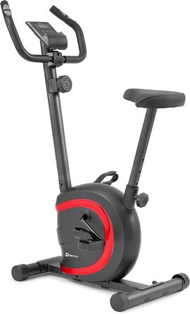 Велотренажер Hop-Sport HS-015H для дому, компактний, для літніх людей, з пульсометром і антиковзаючими педалями, червоний