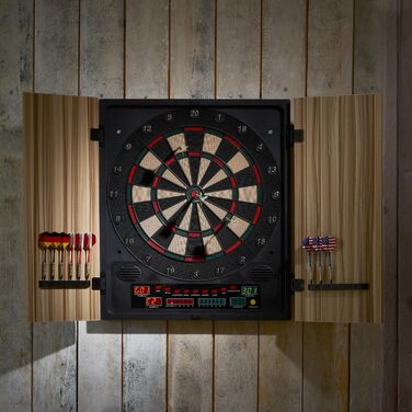 Електронна дартс-мішень oneConcept Dartmaster 180, для 8 гравців, LED-дисплей, 12 дротиків, віртуальний суперник