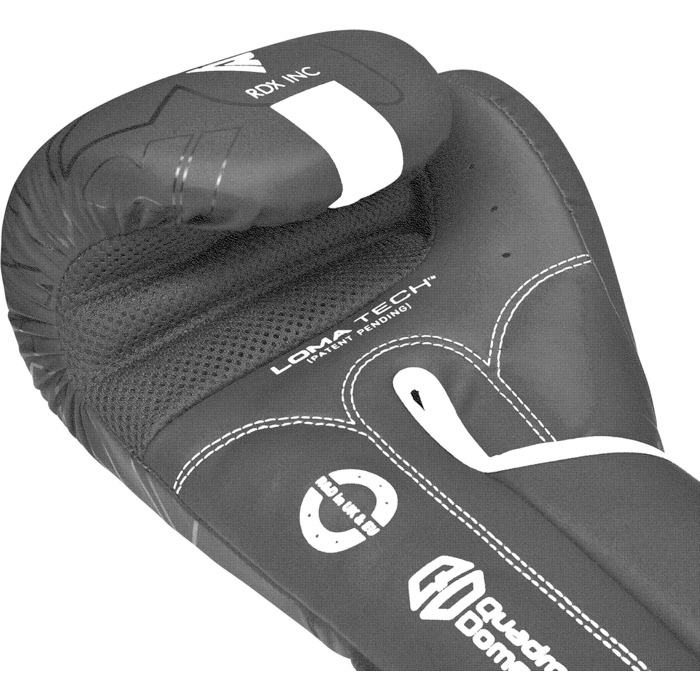 Дитячі боксерські рукавички RDX KARA 6oz для муай-тай, кікбоксингу, спарингу, MMA, з екошкіри Maya Hide, чорні/білі